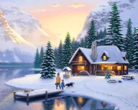 Алмазная мозаика My Art Зима на подрамнике квадратные алмазы 40х50 см (ТН1104)