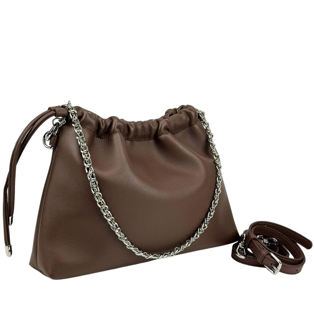 Женская сумка кросс-боди на затяжке Royal Bag NW11-6851DB кожаная Коричневый (7934)