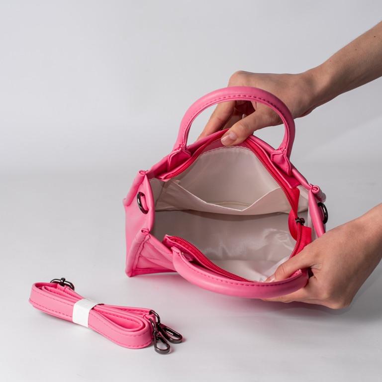 Сумка женская XENIA № 03-24 маленькая классическая из гладкой экокожи Розовый - фото 3