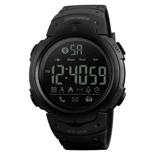 Наручний годинник чоловічий Skmei 1301BK 5 ATM 50 мм Black