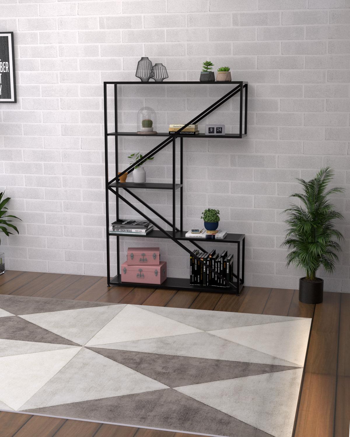 Стеллаж EcoLoft Виадо DSP-1324-5 в стиле черный лофт (31270263)