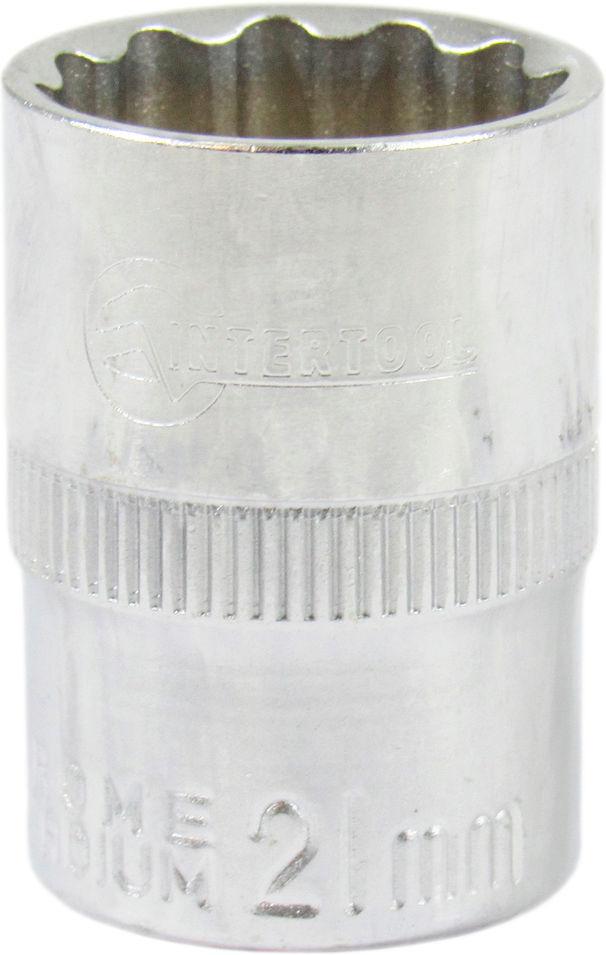 Головка торцевая низкая двенадцатигранная Intertool 1/2 21 мм (ET-0221)