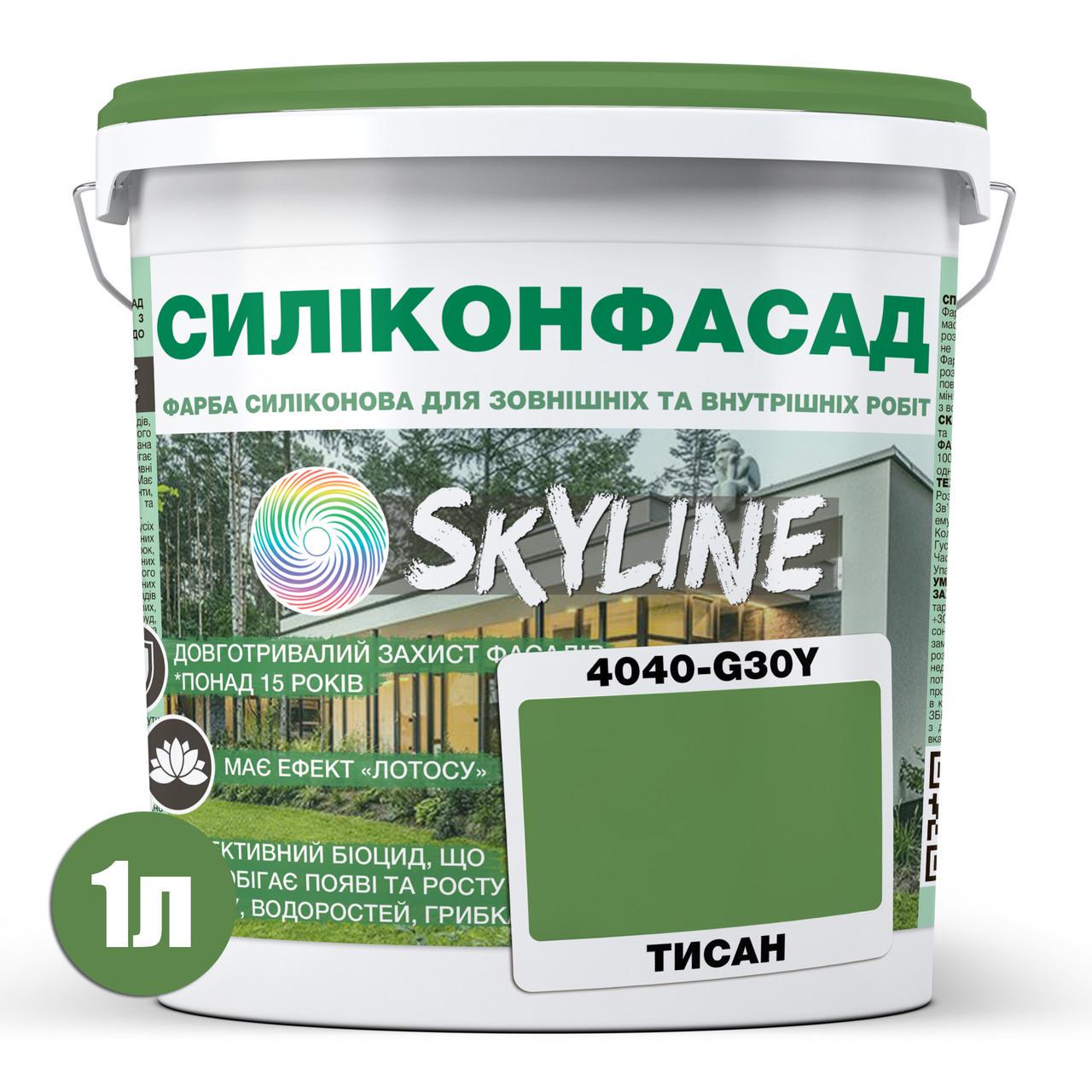 Краска фасадная силиконовая SkyLine Силиконфасад 1 л 4040-G30Y C Тисан (2596460581) - фото 2 Краска фасадная силиконовая SkyLine Силиконфасад 1 л 4040-G30Y C Тисан (2596460581) - фото 2