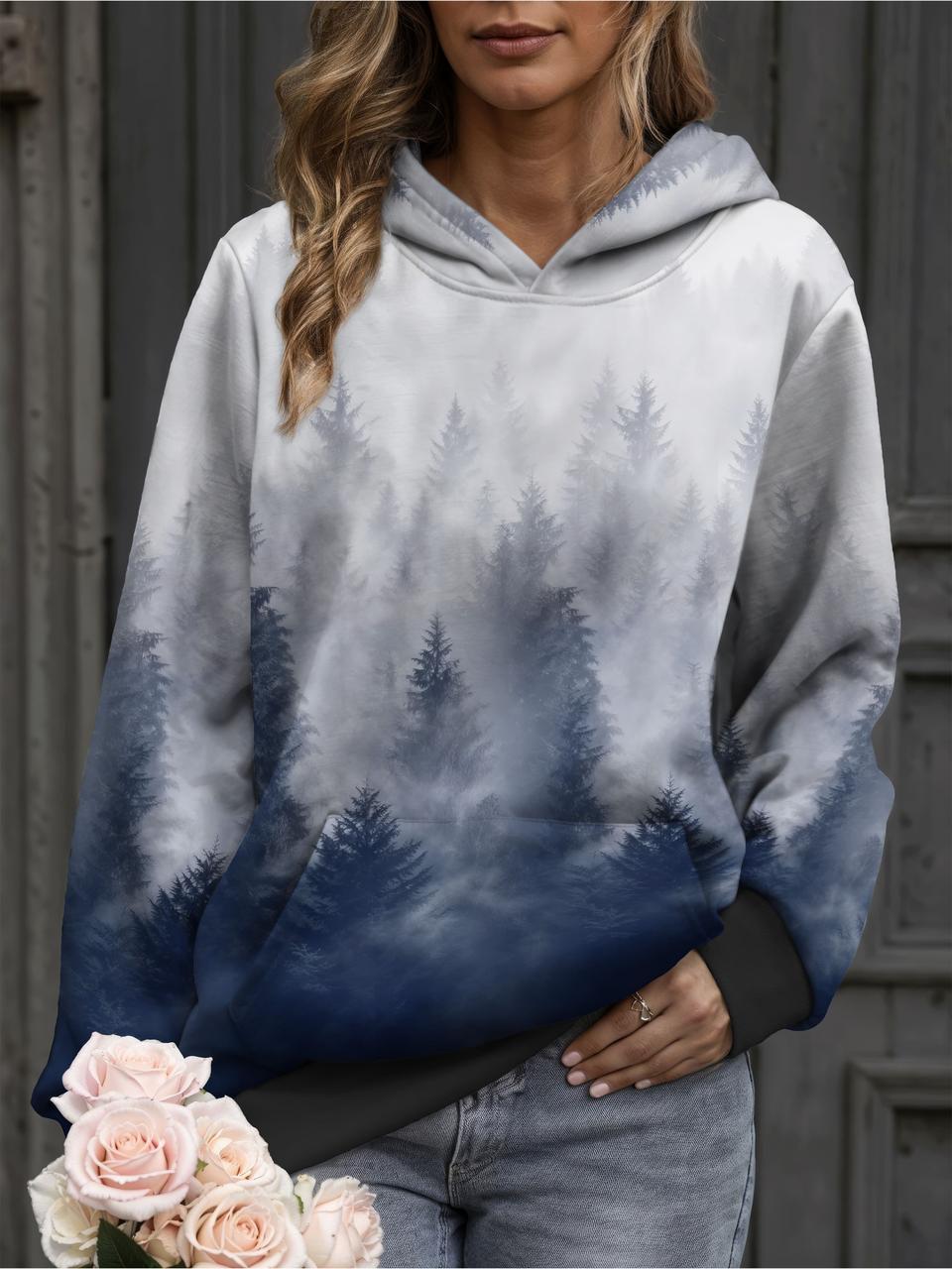 Худі жіноча Ліс батал 5XL Сірий (11285)