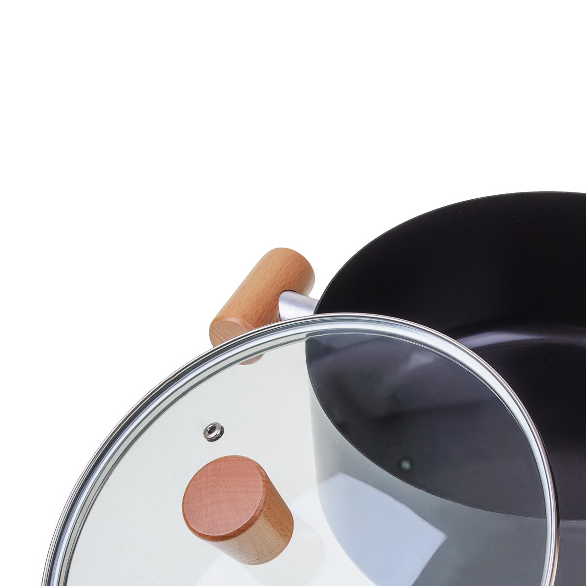 Каструля з кришкою Lora NS30 нержавіюча сталь 4,3 л Чорний - фото 2 Каструля з кришкою Lora NS30 нержавіюча сталь 4,3 л Чорний - фото 2