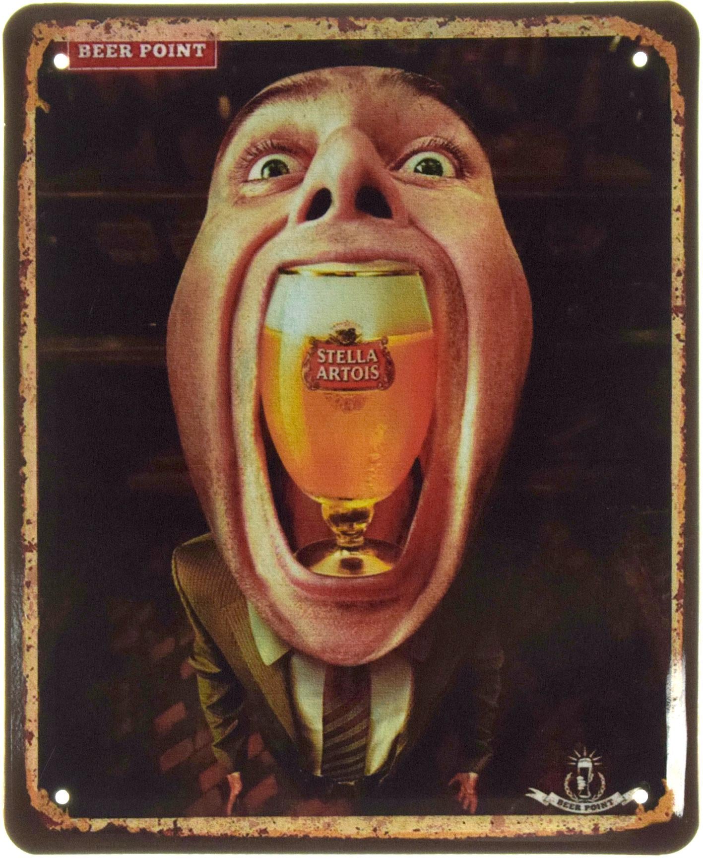 Металлическая табличка Stella Artois Beer Point 18x22 см