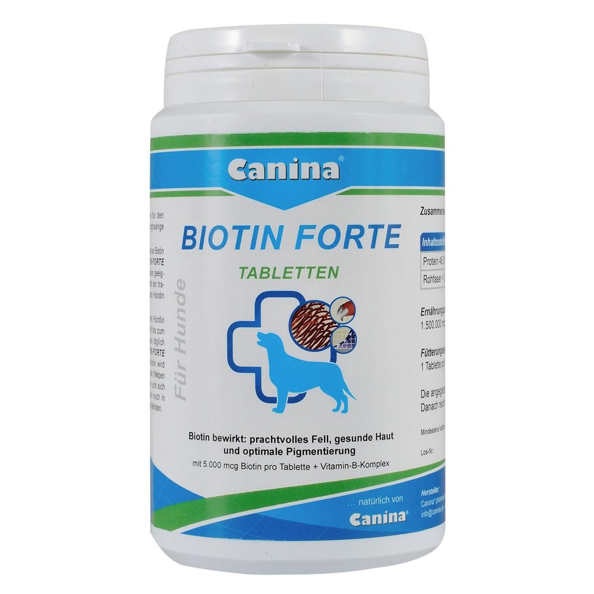 Курс для шерсти Canina Biotin forte интенсивный 200 г 60 таб. (4027565101108)
