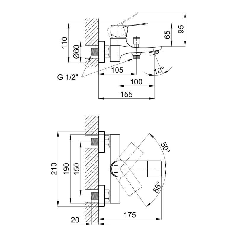 Змішувач для ванни Qtap Nihonto 3022101DC SD00042244 - фото 2