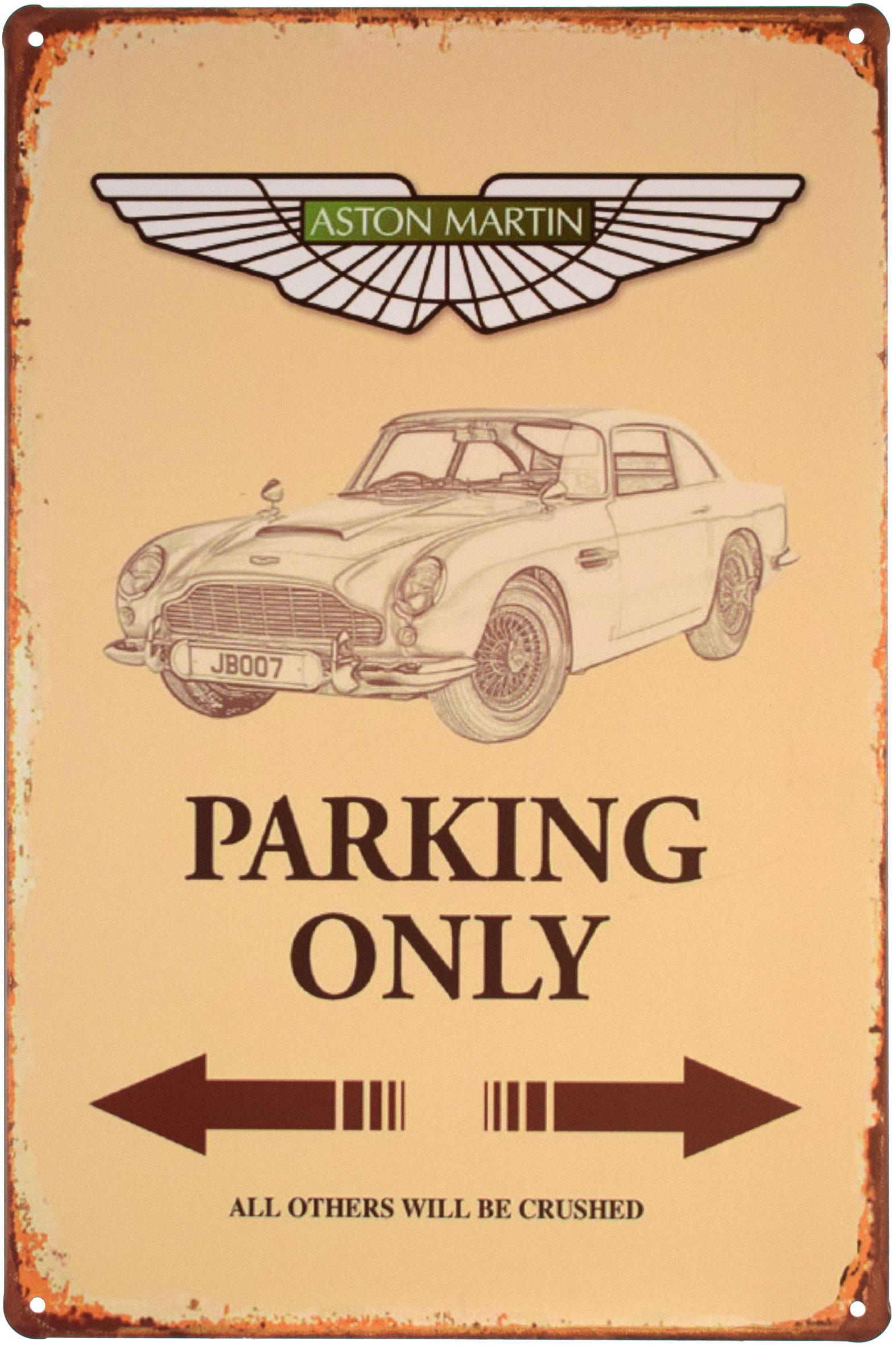 Табличка металлическая Aston Martin Parking Only 20x30 см