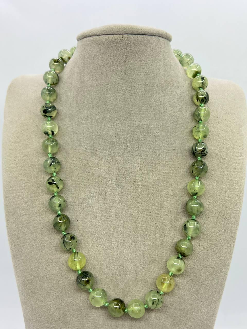 Намисто преніть 10 мм 44 см Зелений (11693)