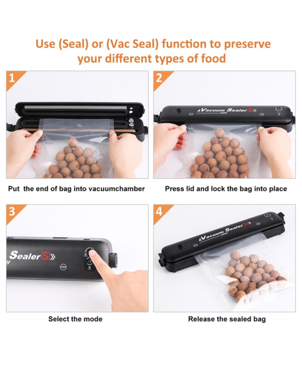 Вакууматор автоматичний Vacuum SealerZ G88 з пакетами для пакування та зберігання продуктів 25х500 см (27188432) - фото 4