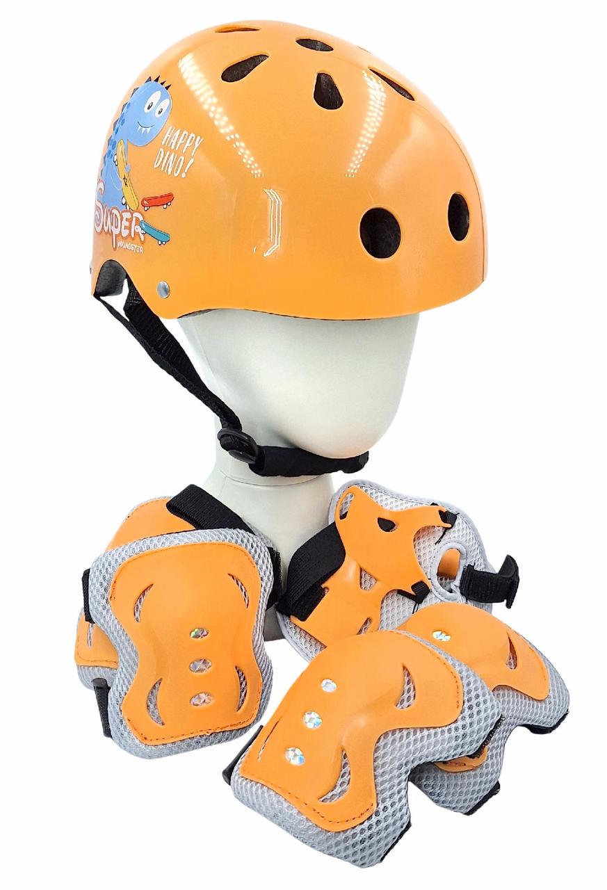 Комплект дитячий шолом та захист Yongkang GB24429-2009 S Динозавр р. 5-9 Жовтогарячий (G0001138) - фото 1 Комплект дитячий шолом та захист Yongkang GB24429-2009 S Динозавр р. 5-9 Жовтогарячий (G0001138) - фото 1