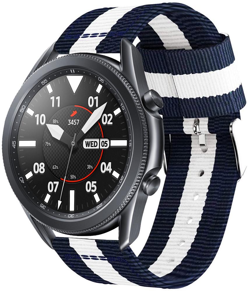 Ремінець тканинний Canvas для Samsung Galaxy Watch 3 45 мм Blue/White (19652)