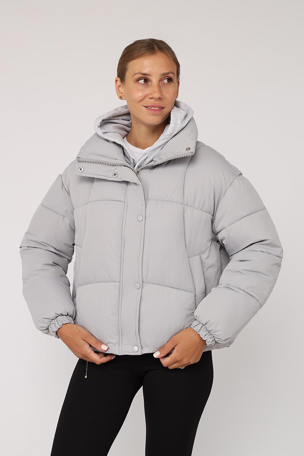 Куртка жіноча демісезонна ЦБ-00277857 р. 52 Сірий (29080000) - фото 3 Куртка жіноча демісезонна ЦБ-00277857 р. 52 Сірий (29080000) - фото 3