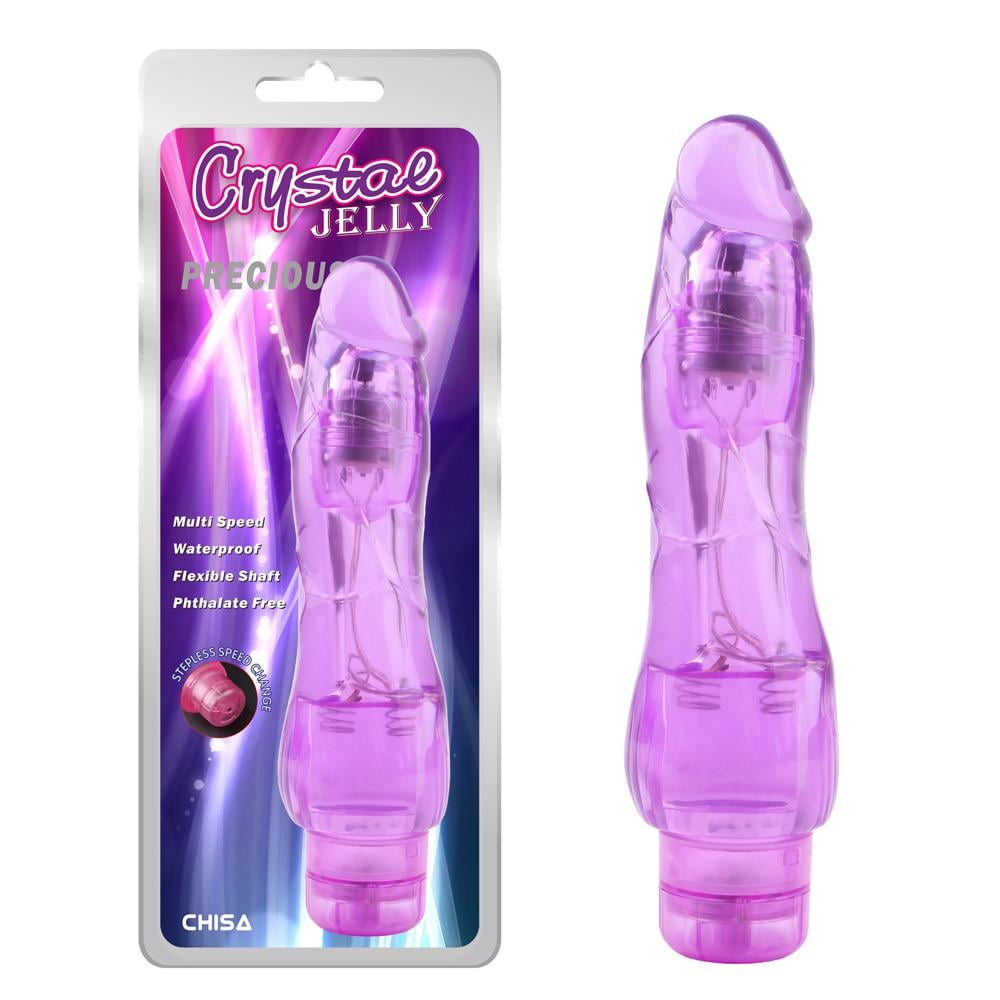 Реалистичный вибромассажер Chisa Jelly Crystal Precious на батарейках Фиолетовый (78011 /CN-601378011)