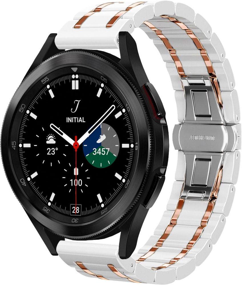 Ремешок керамический Ceramo для Galaxy Watch 4 Classic 46 мм Pink/White (28728-52)