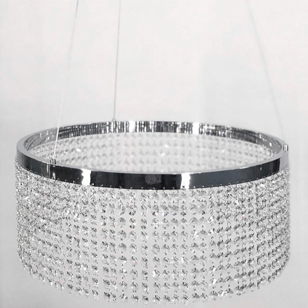 Люстра невероятная хрустальная с серебряной ободком h 35 50 см (2802/1 35 Ch)