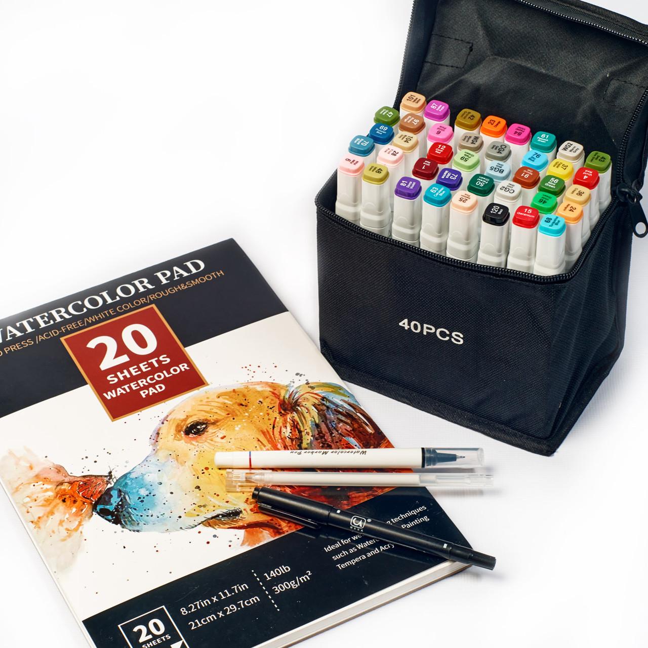 Маркеры художественные двусторонние Touch Smooth 40 шт. с бумагой для рисования 20 листов (1801953724)