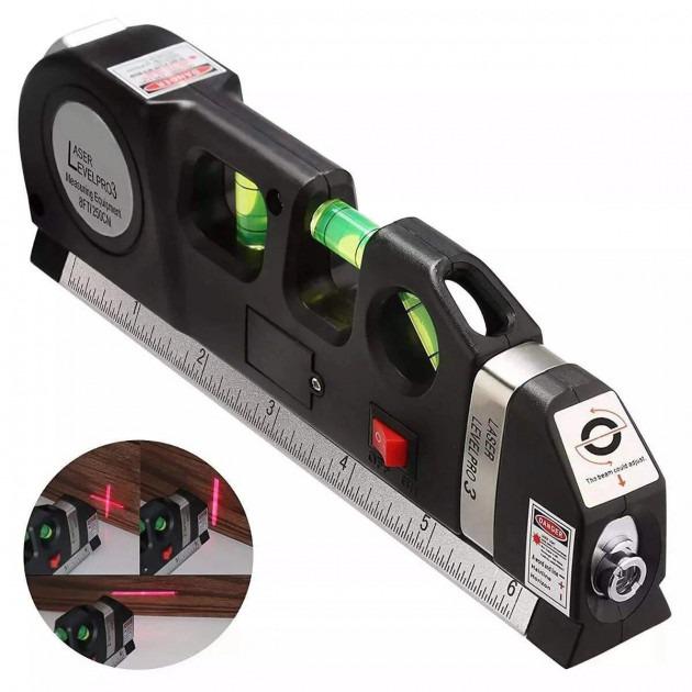 Уровень лазерный Fixit Laser Level Pro 3 со встроенной рулеткой 2,5 м (UROVEN 7124) - фото 2