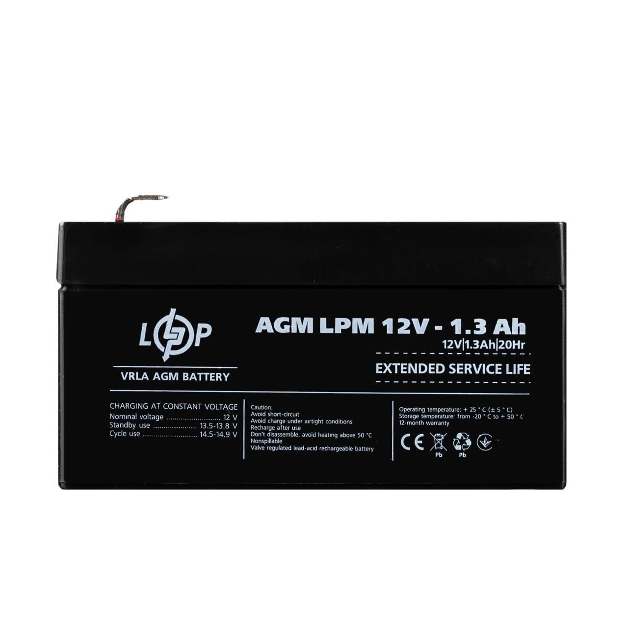 Акумулятор AGM LPM 12V-1,3 Ah