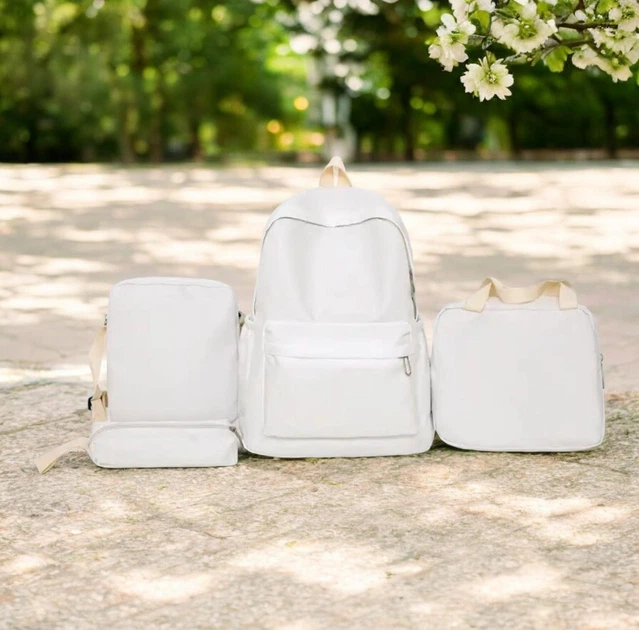 Рюкзак школьный для девочки и мальчика EKO 4в1 Белый