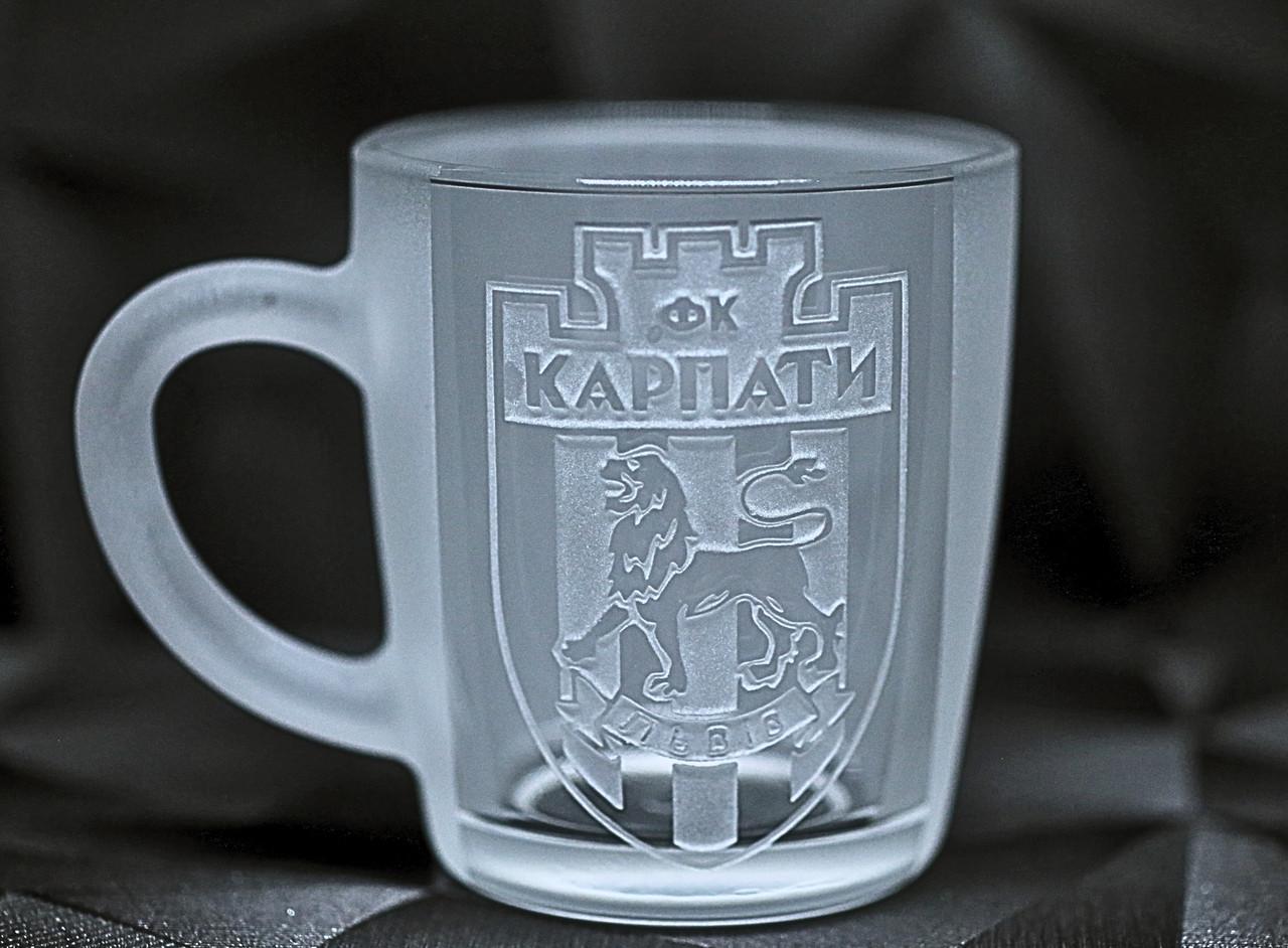 Подарочная чашка с гравировкой лого ФК Карпаты 350 мл (1944727726)