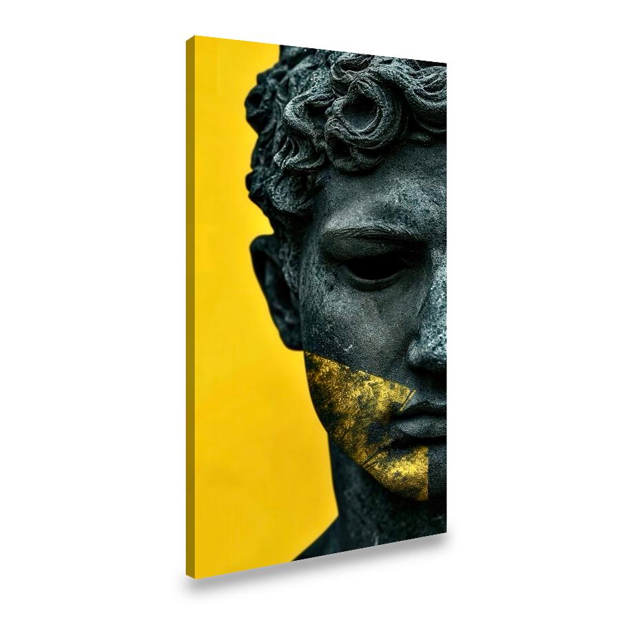 Картина на холсте Черная древнегреческая статуя божества 80x40 см (3VP_L)