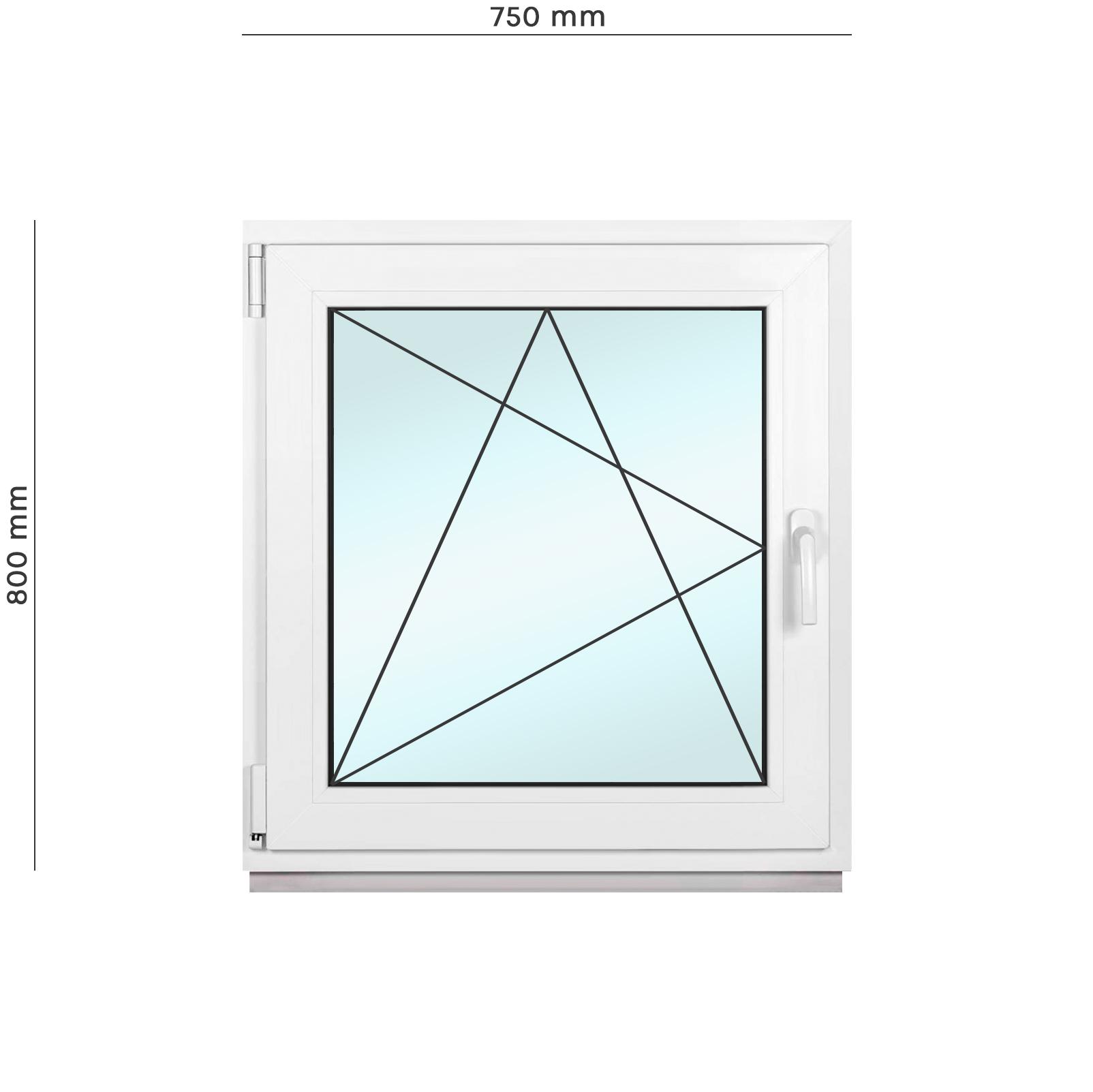Вікно металопластикове Framex поворотно-відкидне з лівим відкриттям 800х750 мм Білий - фото 2