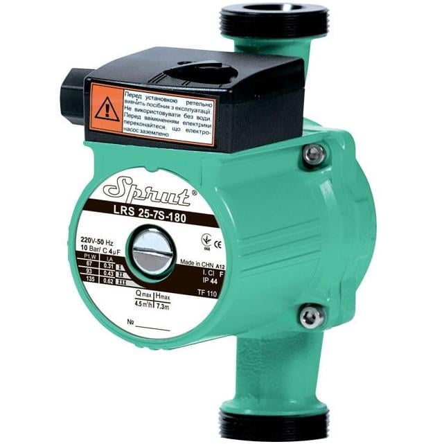 Циркуляционный насос Sprut LRS 25-7S-180 Hmax 7,3 м Qmax 75 л/мин 135 Вт
