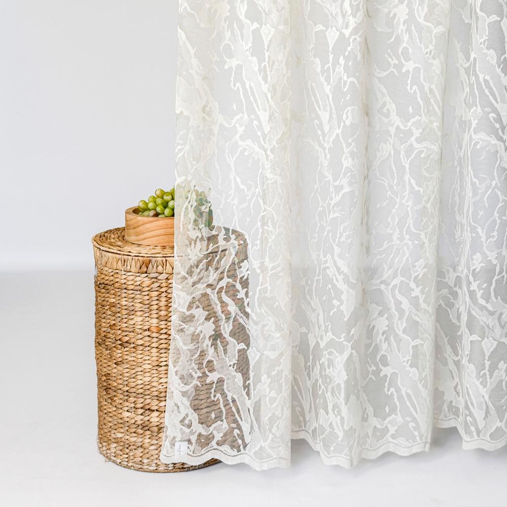 Тканина тюль жакард Мікрія 285 см 57 гр/м2 V-bej - фото 4