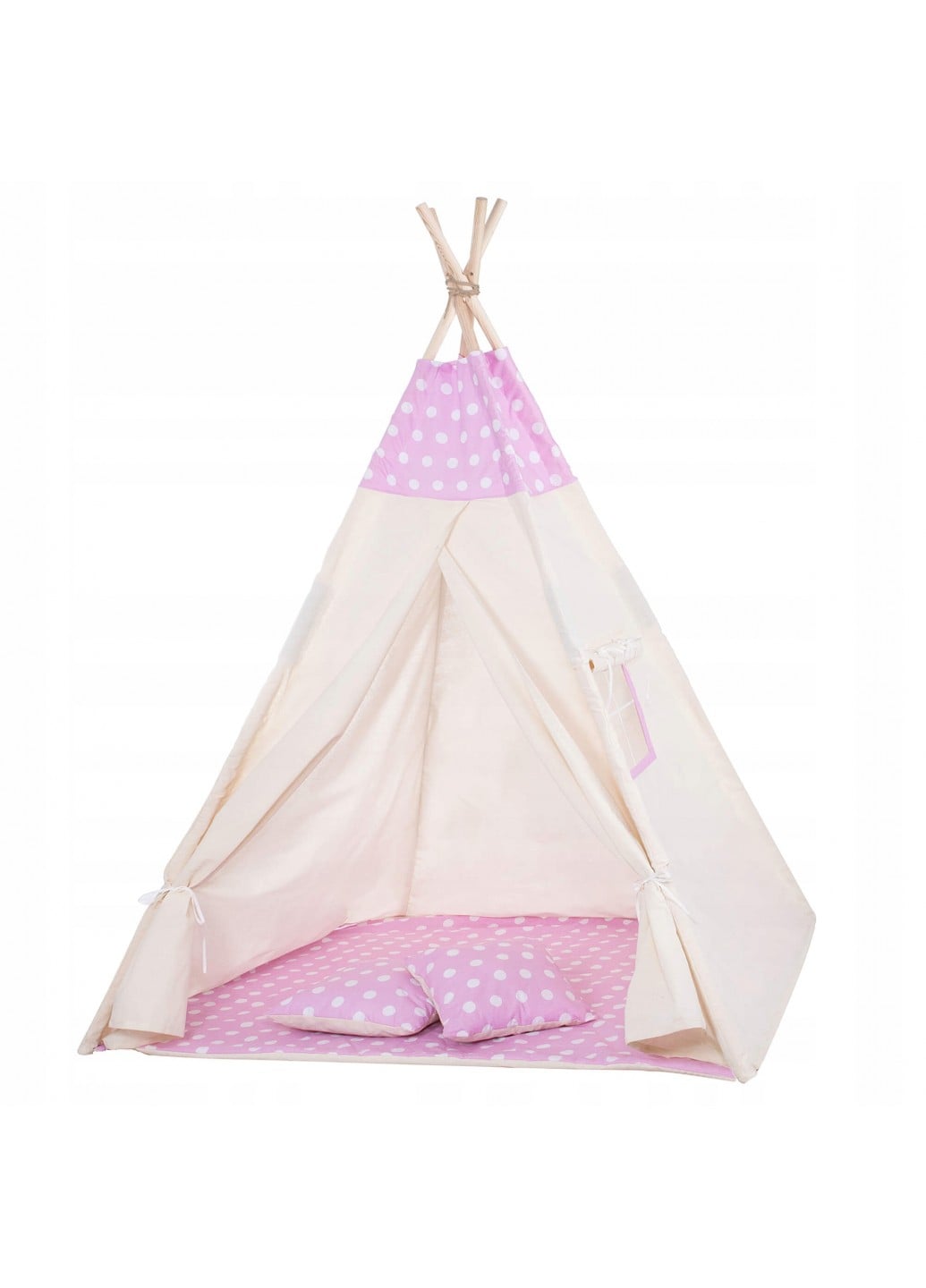 Детская палатка (вигвам) Springos Tipi XXL TIP09 Белый / Розовый (TIP09)