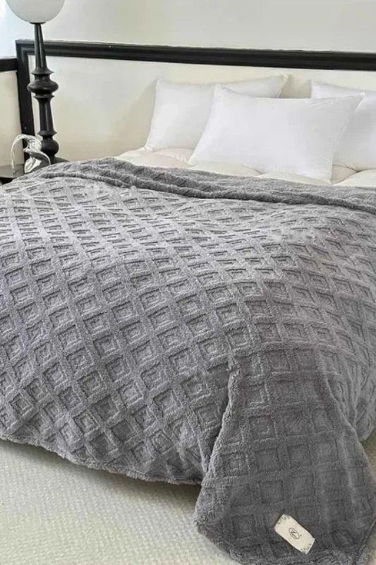 Плед махровий однотонний Носи Своє 180х200 см Сірий (18700)