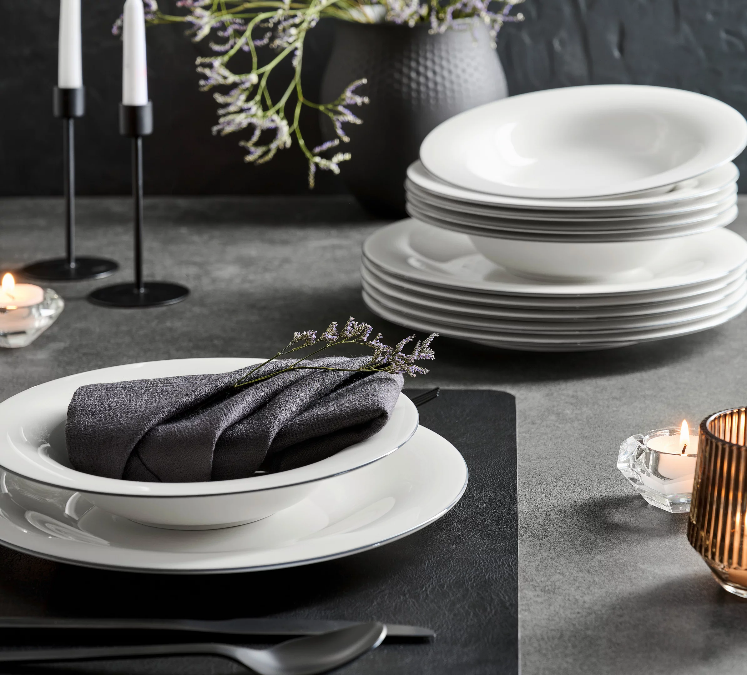 Набор столовой посуды Villeroy & Boch Grey Lines 12 предметов - фото 6 Набор столовой посуды Villeroy & Boch Grey Lines 12 предметов - фото 6