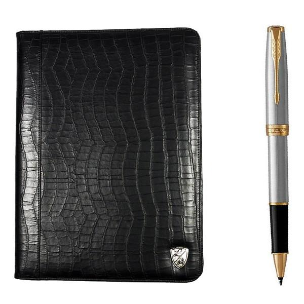 Комплект ручка-роллер Parker SONNET 17 84 122 и кожаная папка Tonino Lamborghini (47324735)