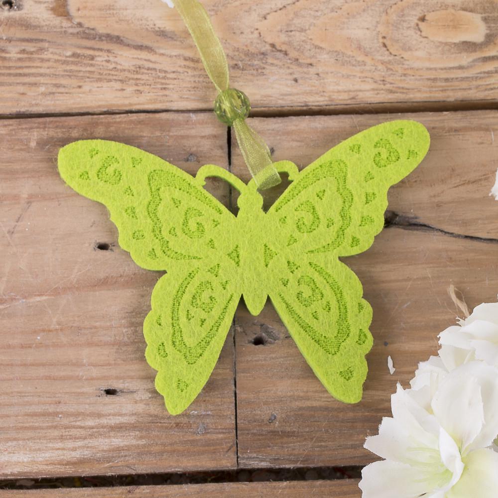 Подвеска Бабочка с флизелина Зеленый (4068-2)