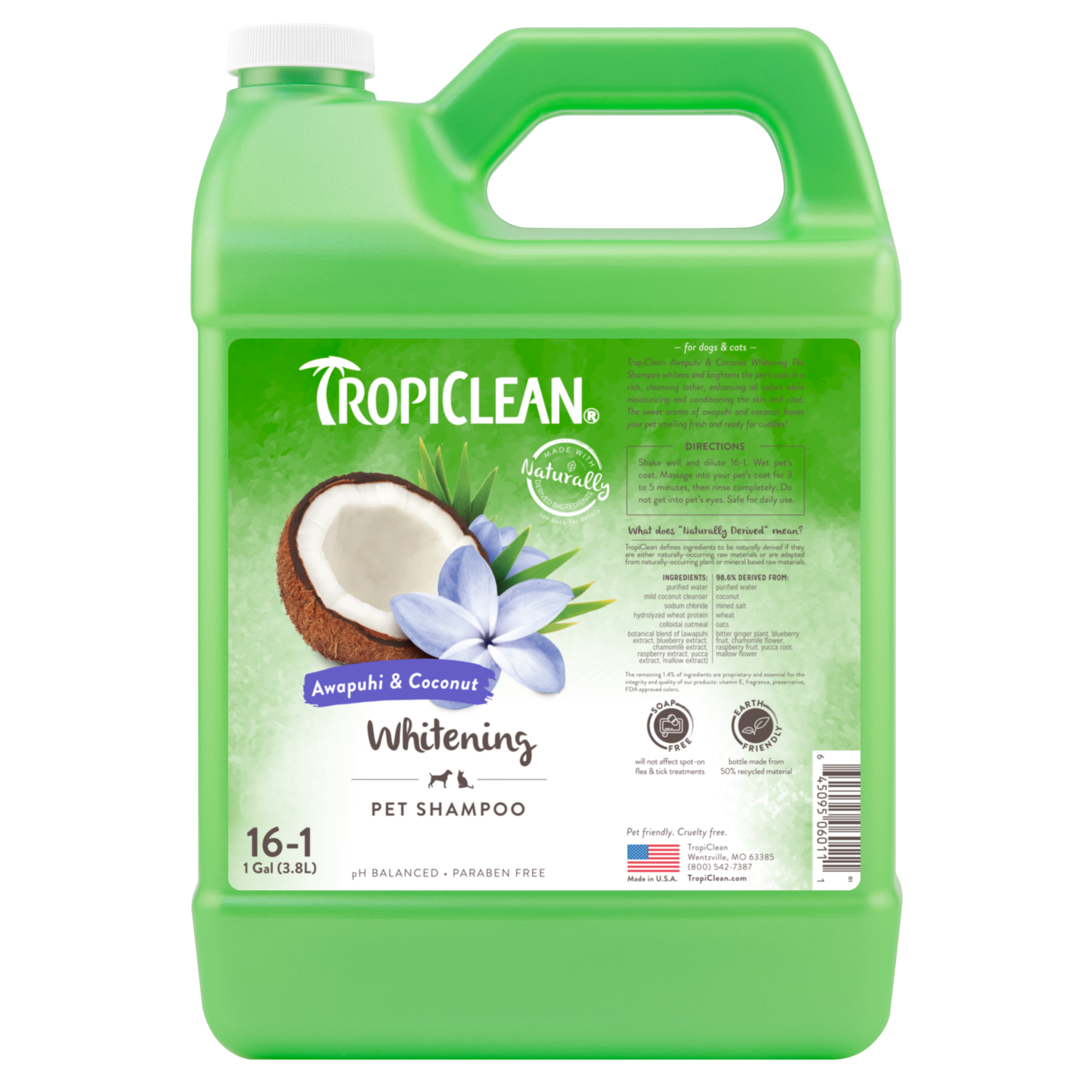 Шампунь Tropiclean Имбирь&Кокос 3,8 л для белой шерсти собак и кошек (060111) Шампунь Tropiclean Имбирь&Кокос 3,8 л для белой шерсти собак и кошек (060111)