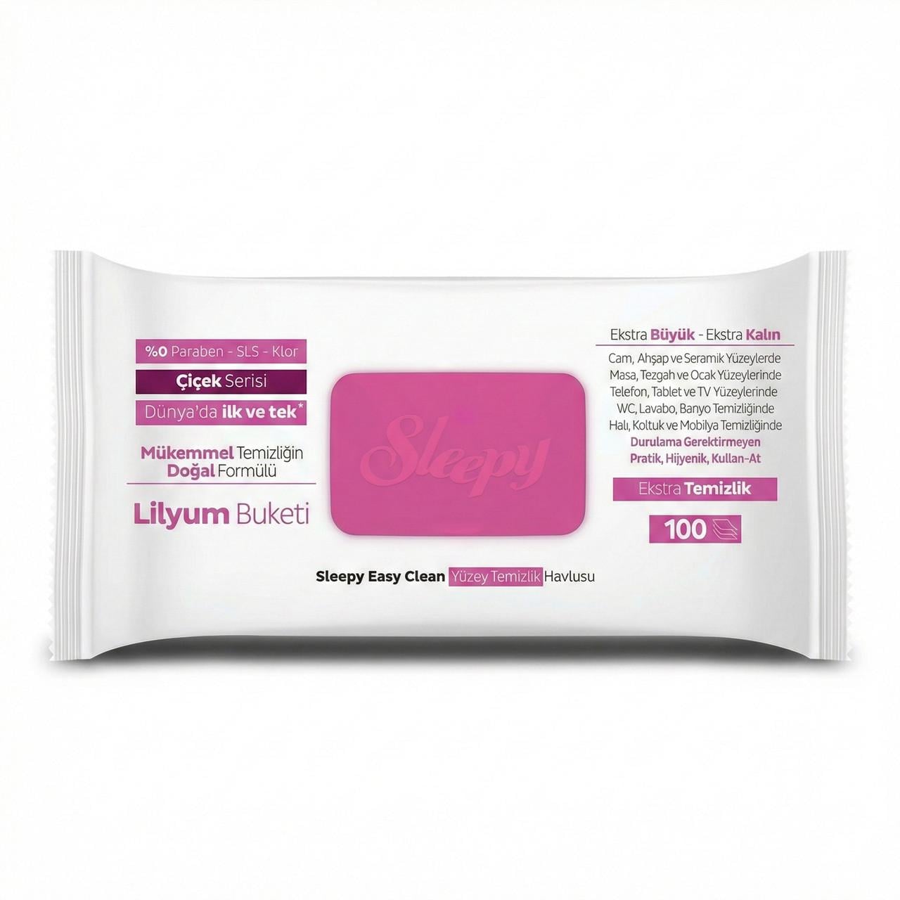 Влажные салфетки для уборки Sleepy Easy Clean Lilium Bouquet с ароматом букета лилий 100 шт. (000006481)