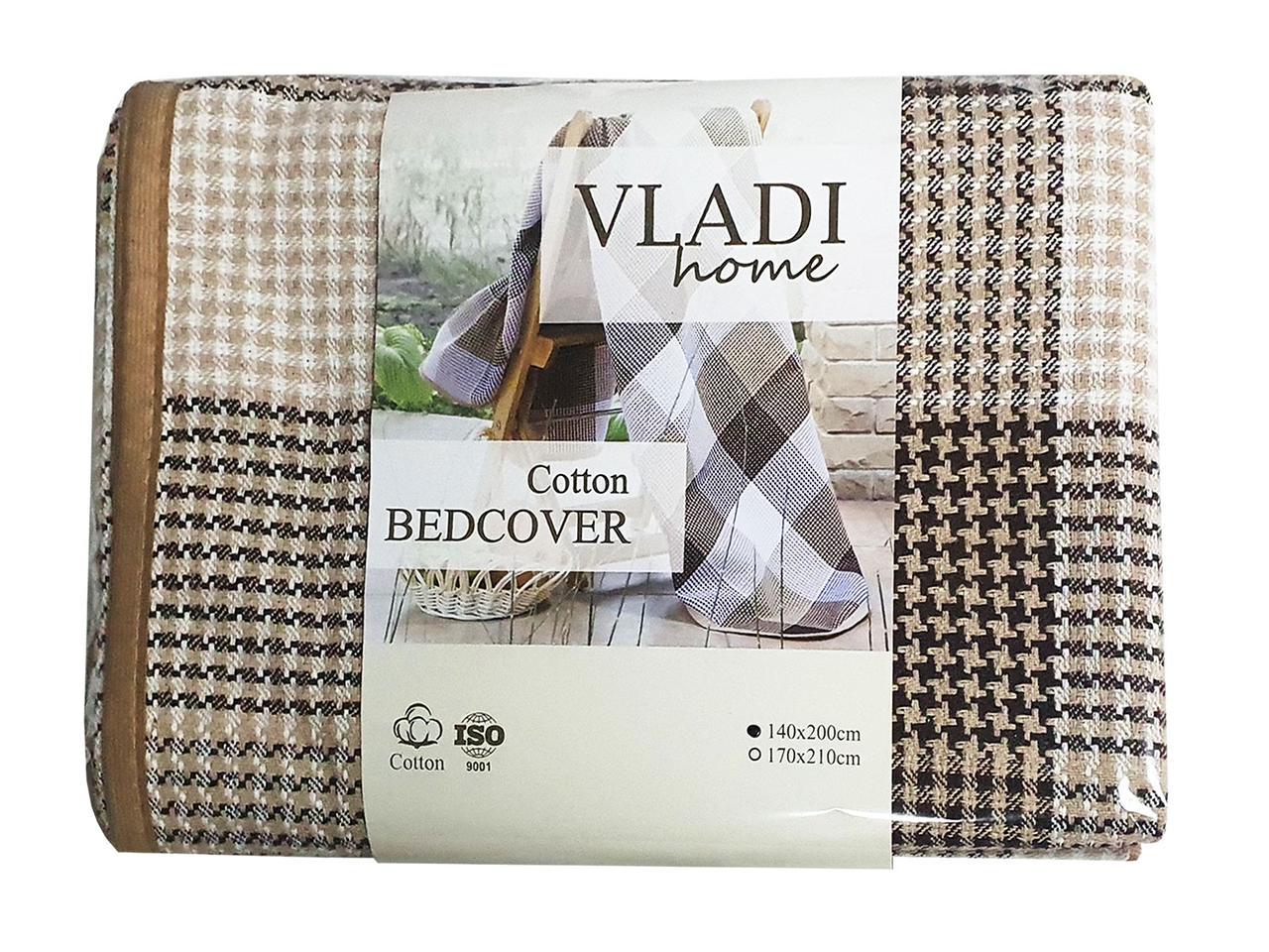 Покривало Vladi N2 Franky полуторне 140x200 см Коричневий (24432) Покривало Vladi N2 Franky полуторне 140x200 см Коричневий (24432)