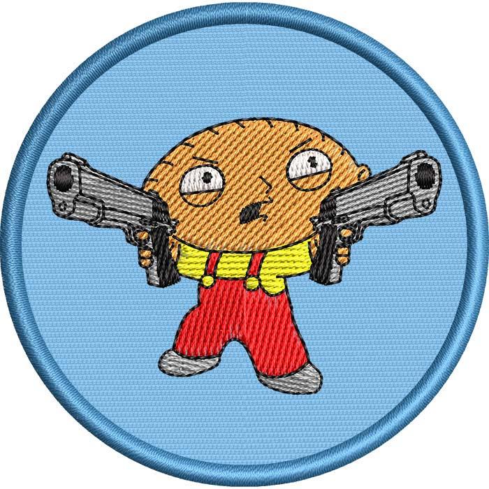 Нашивка патч Стьюи Гриффин с пистолетами 7,5x7,5 см (2090521)