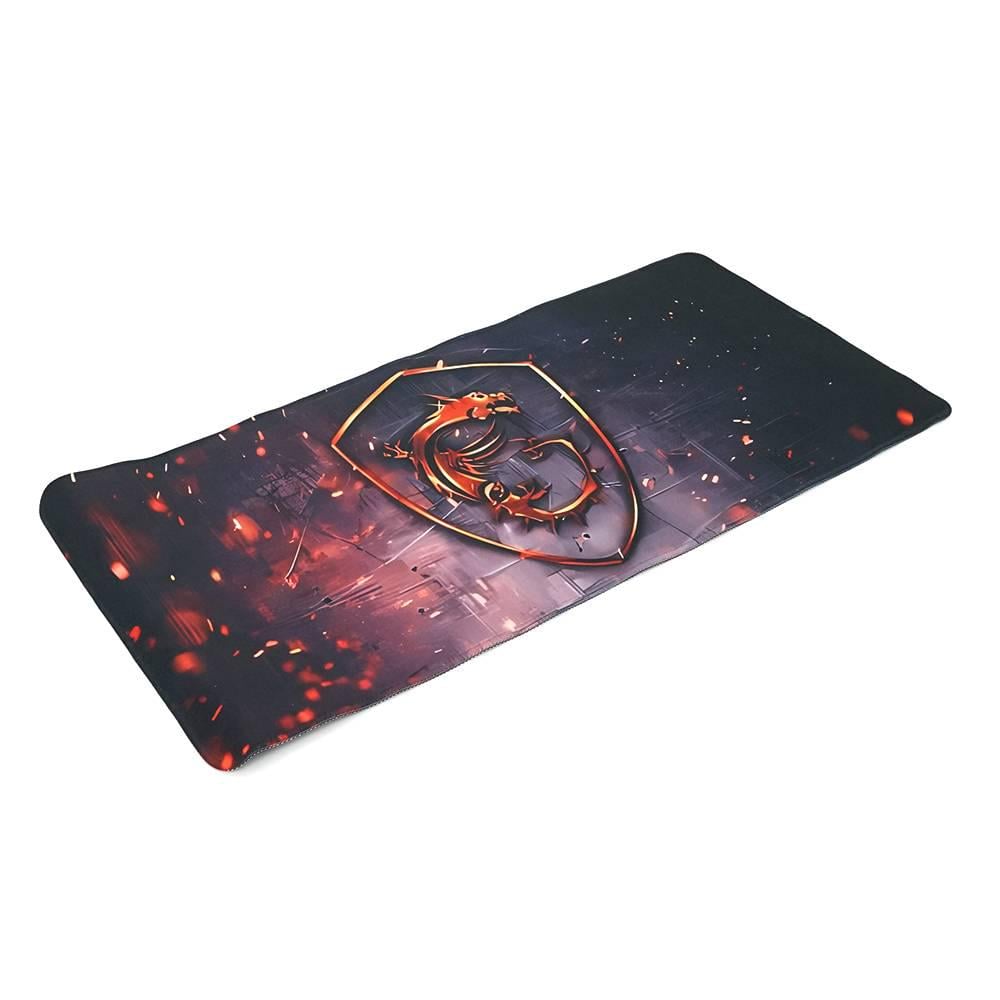 Килимок тканинний MSI Fire Dragon з боковою прошивкою товщина 2 мм 300х600 мм Black/Red (35615)