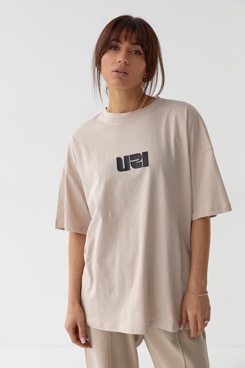 Футболка oversize L Бежевый (10347685)