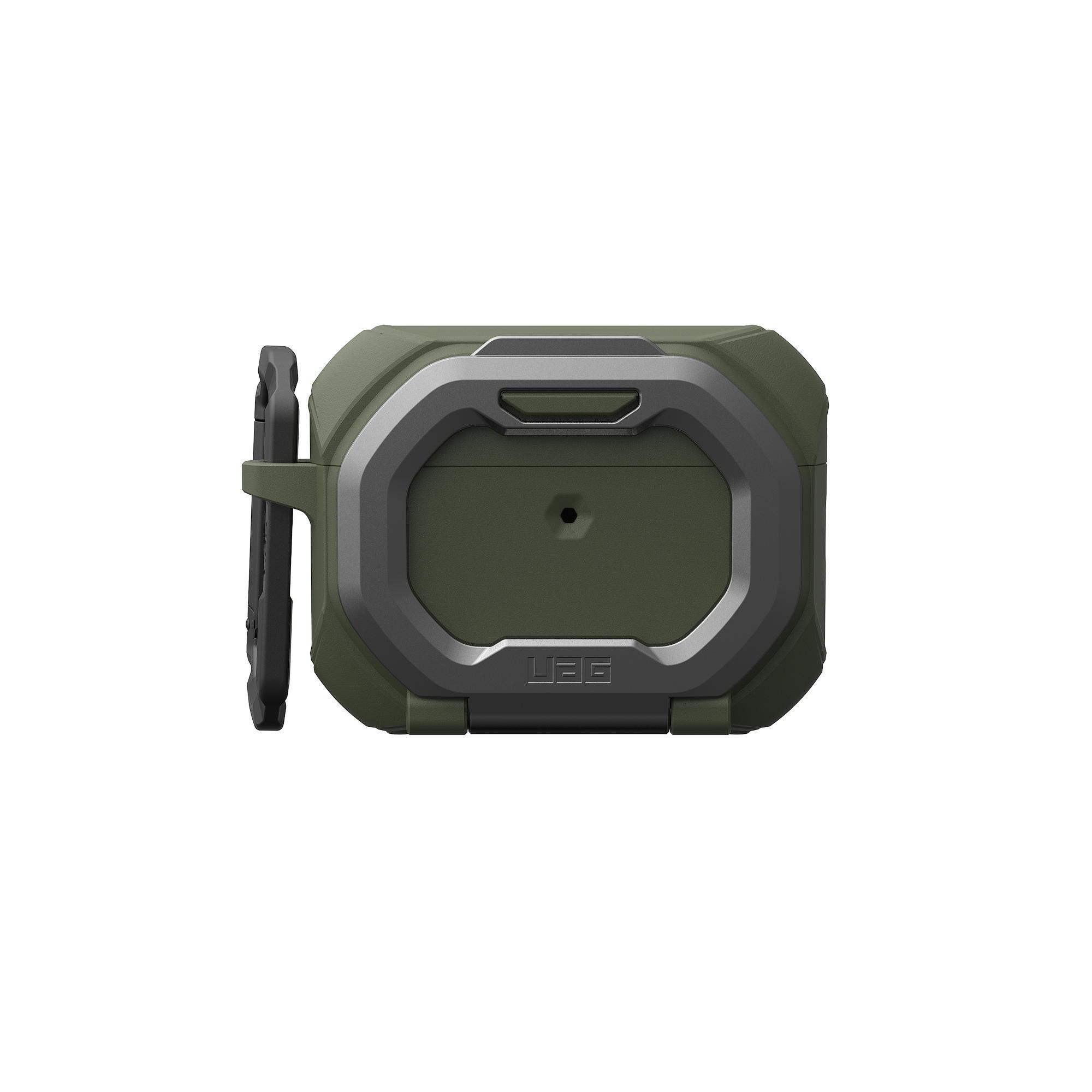 Чехол для наушников с карабином UAG Monarch для AirPods (Gen 3, 2025) Olive Drab/Silver (104131117233)