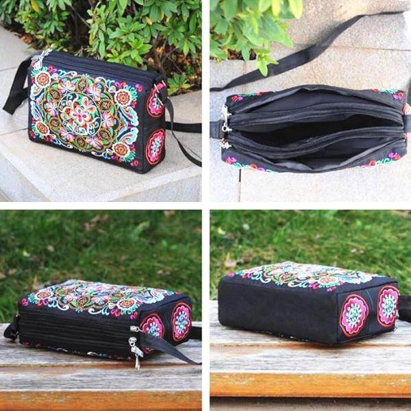 Женская сумка через плечо 3 отделения с молниями 27х18х8 см (C01076) - фото 8 Женская сумка через плечо 3 отделения с молниями 27х18х8 см (C01076) - фото 8