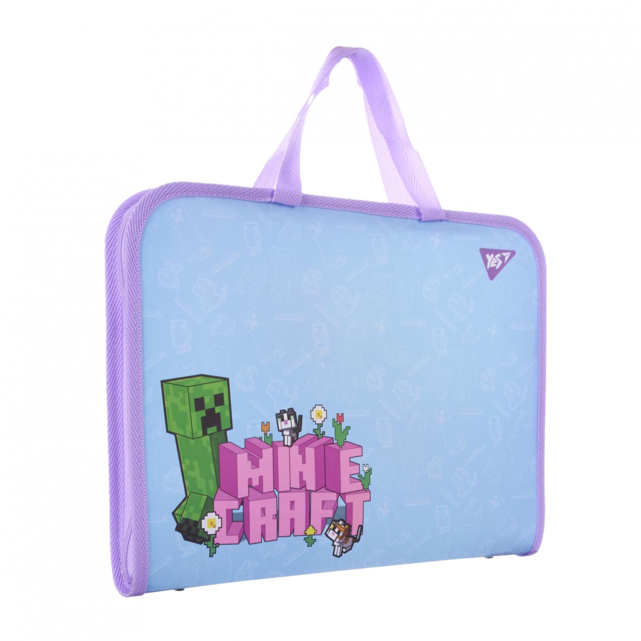 Школьный папка-портфель YES FC Minecraft Spring на молнии с тканевыми ручками (492313) - фото 3