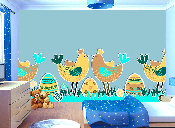 Фотообои 3D для детской комнаты Курицы