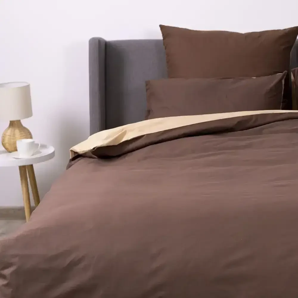 Комплект постельного белья Nature`s Nest полуторный ранфорс 150х215 см/наволочки 2 шт. 50х70 см Коричневый - фото 3