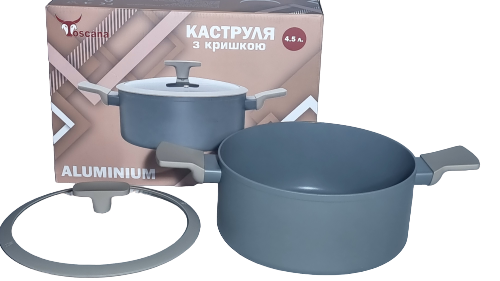 Кастрюля SNT Alum со стеклянной крышкой 4,5 л (9596-24)