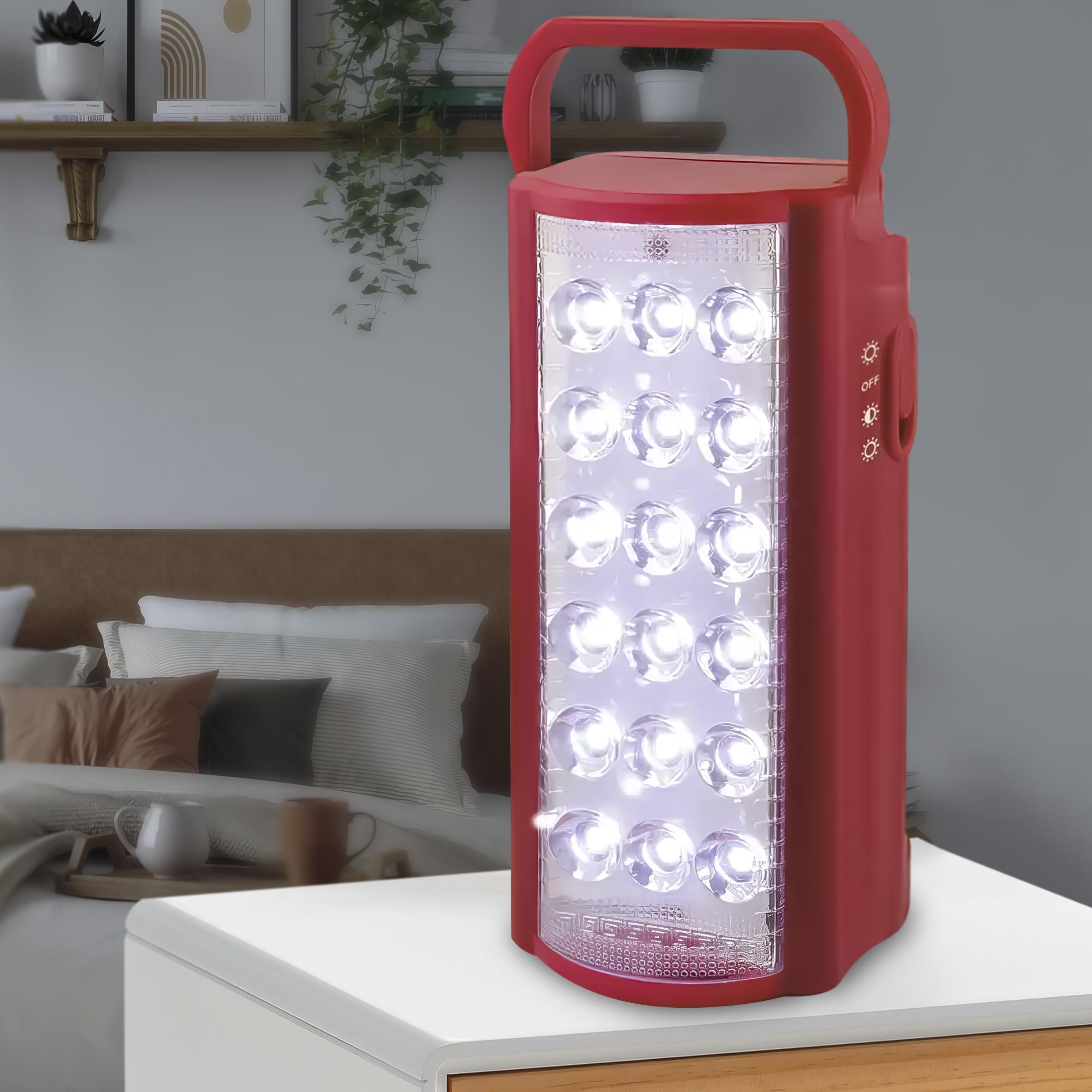 Ліхтар переносний акумуляторний LED з функцією заряджання KINSACH 220V Червоний - фото 3 Ліхтар переносний акумуляторний LED з функцією заряджання KINSACH 220V Червоний - фото 3