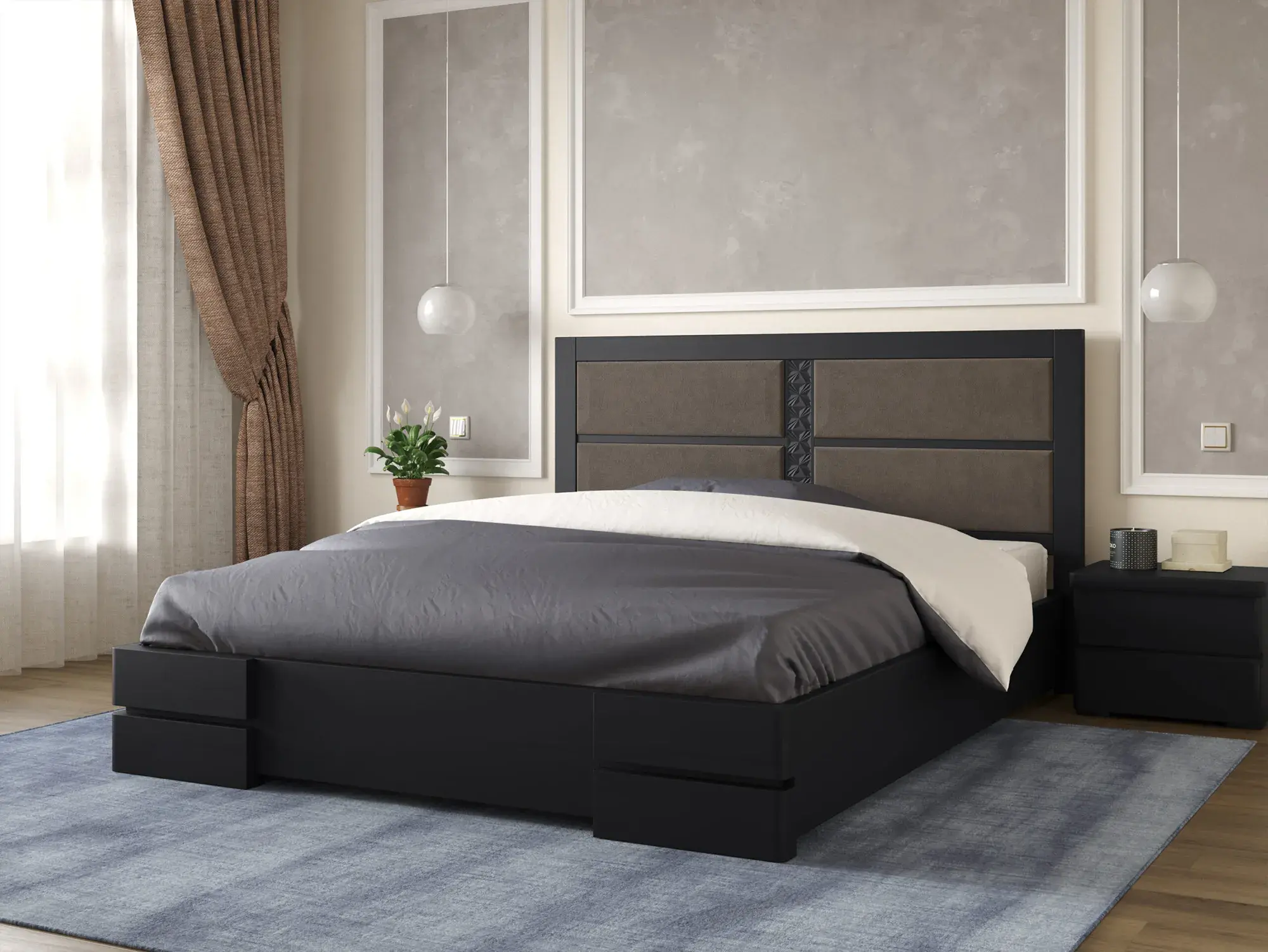 Кровать двуспальная Arbor Drev Кардинал 1 с подъемным механизмом 160x200 см Венге (19049901)