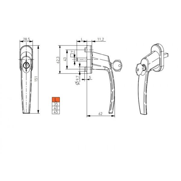 Ручка с замком и ключом на металлопластиковое окно или дверь Window Handle Lock для детской безопасности (4676860) - фото 10